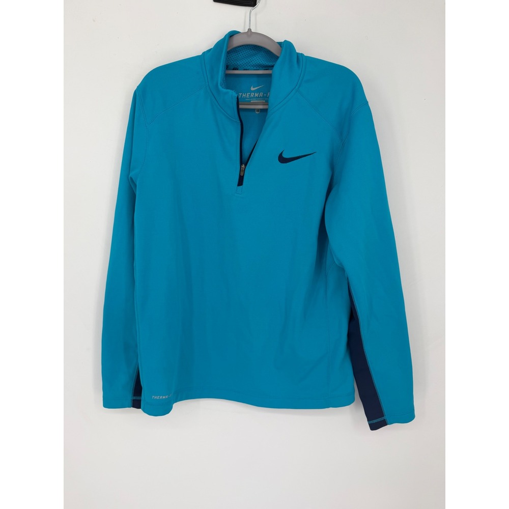 Nike Therma-FIT Pullover Women Medium Blue Excellent 1/4 Zip Athletic Top